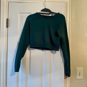 Gianni Bini Dark Green Cropped Sweatshirt